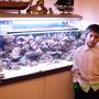 50 gallons reef tank (mostly live coral and fish) - My son Michael and my Aquarium.
