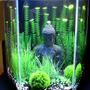 20 gallons freshwater fish tank (mostly fish and non-living decorations) - Black, Green, Grassy, Buddha, Love